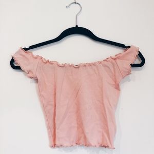 NWT URBAN OUTFITTERS Pink Off the Shoulder CropTop